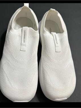 Hobbear Men's White Slip-On Knit Loafers
